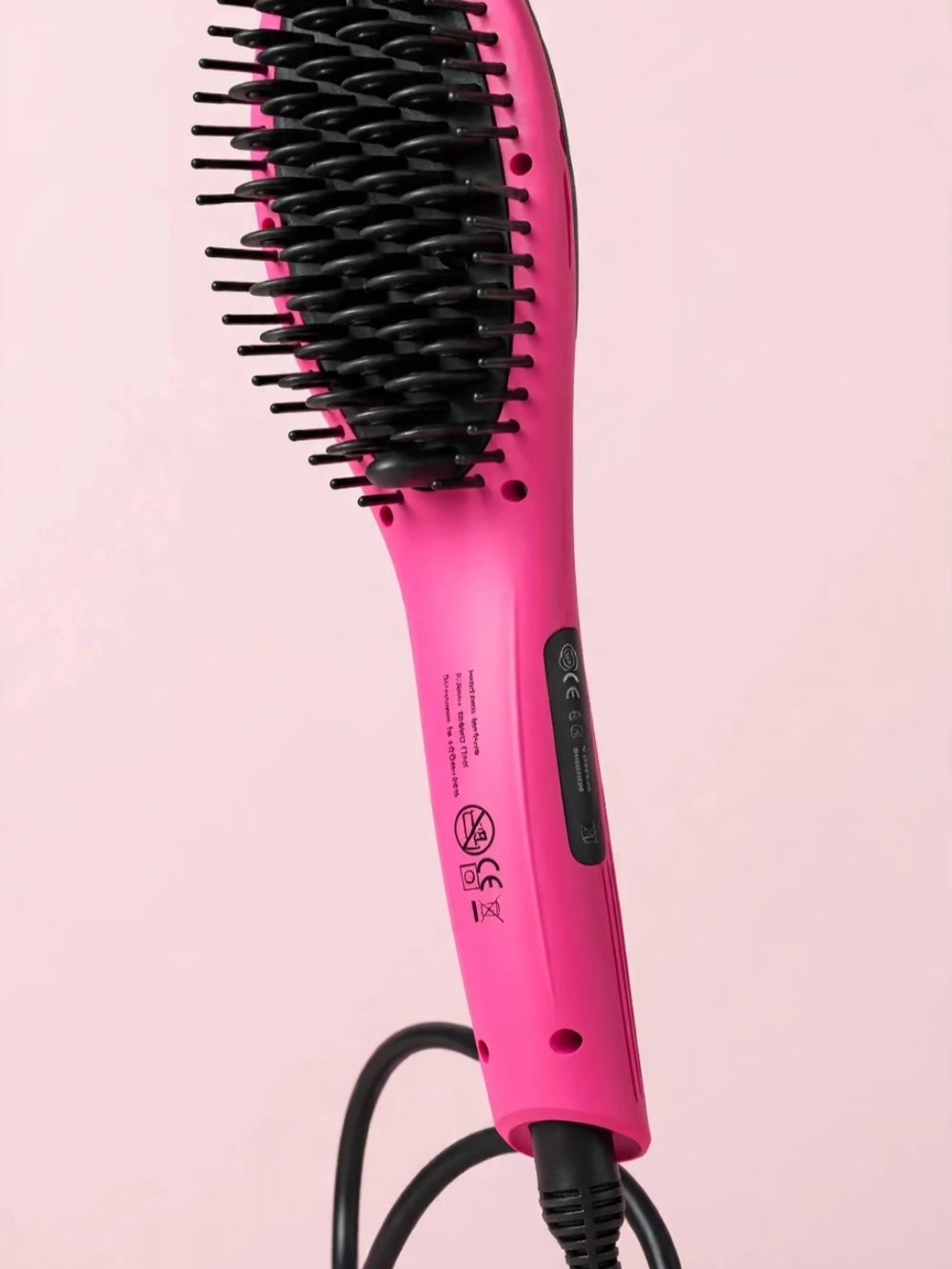 Hot Pink Electric Straightening Brush — Fast Daily Styling